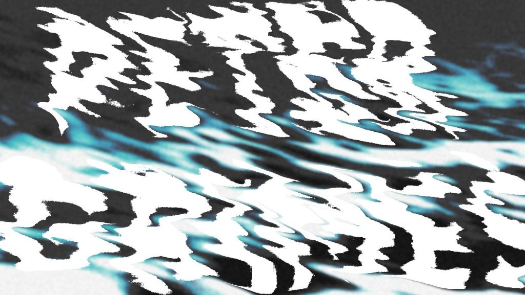 Distorted typography and water in artwork for Det Kongelige Teater