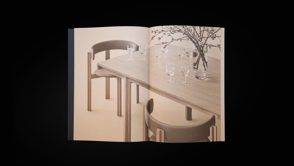 Open Karakter catalogue with furniture photography