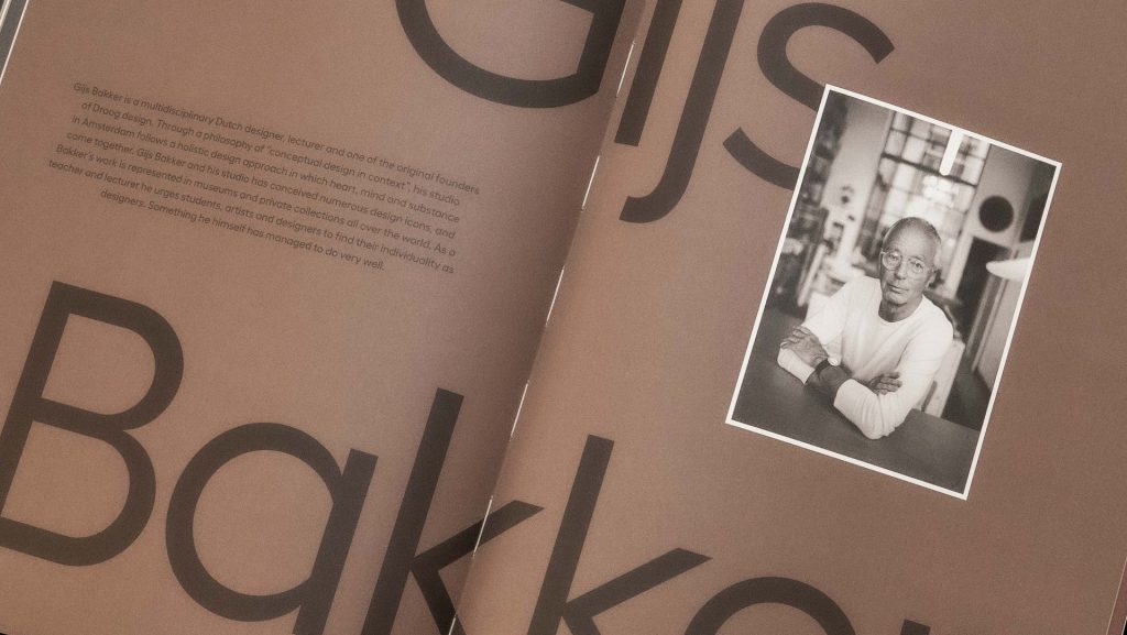 Typography and portrait detail in the Karakter catalogue