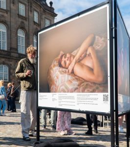 At Høre Til photographic exhibition in an outdoor public space