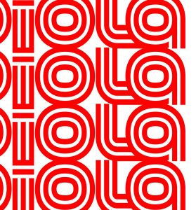 Red and white typographic pattern for Piola Pastificio