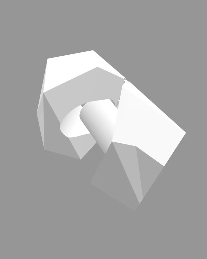 Faceted sculptural packaging for the Gryphon Black Diamond DLC cartridge